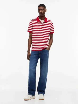 Tommy Jeans レギュラーフィット ストライプ ポロシャツ