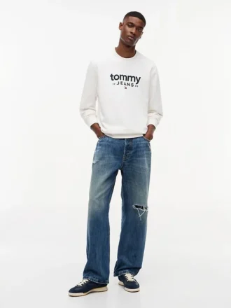 Tommy Jeans ロゴ スエード調スウェットシャツ