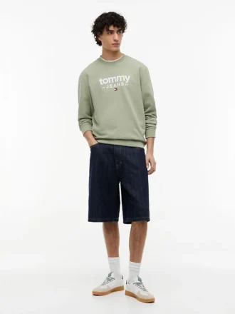 Tommy Jeans ロゴ スエード調スウェットシャツ