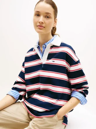 Tommy Jeans リラックスド・ストライプ・ラグビー