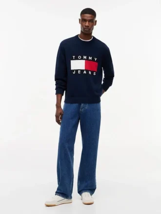 Tommy Jeans フラッグロゴ クルーネックセーター