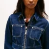 Tommy Jeans クロップドデニムジップジャケット Tommy Jeans クロップドデニムジップジャケット