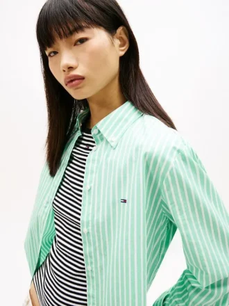 Tommy Jeans ストライプ ポプリンシャツ