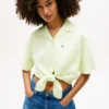 Tommy Jeans タイフロント リネンブレンドシャツ