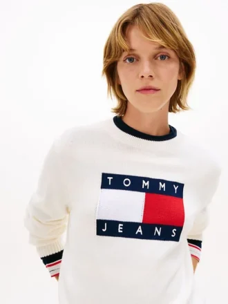 Tommy Jeans フラッグロゴ・ティップド・セーター