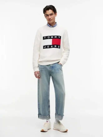 Tommy Jeans フラッグロゴ クルーネックセーター