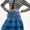 Tommy Jeans ティアード・シャンブレー・ミニスカート Tommy Jeans ティアード・シャンブレー・ミニスカート