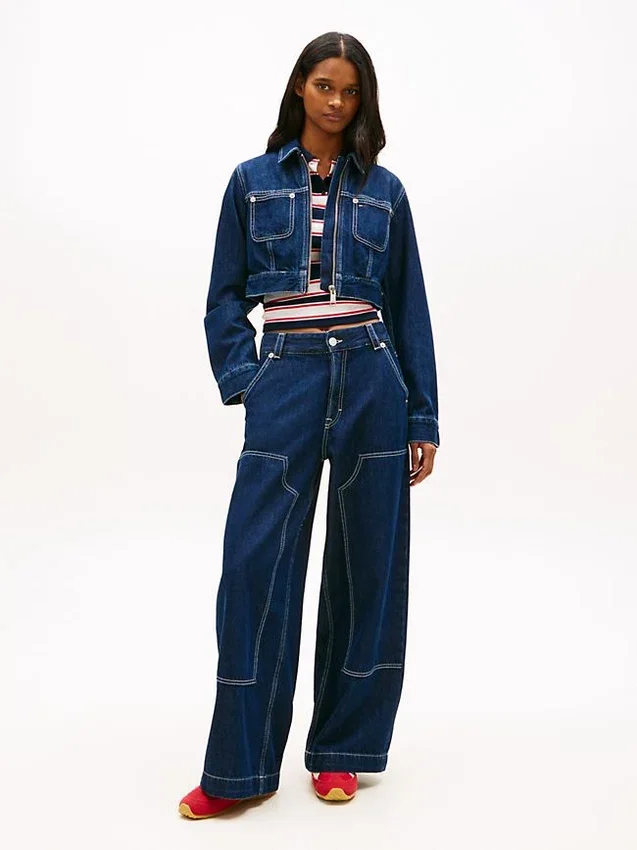 Tommy Jeans クロップドデニムジップジャケット Tommy Jeans クロップドデニムジップジャケット