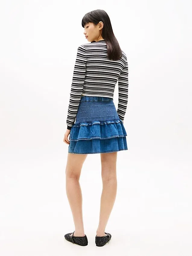 Tommy Jeans ティアード・シャンブレー・ミニスカート Tommy Jeans ティアード・シャンブレー・ミニスカート