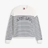 Tommy Jeans バーシティロゴ ストライプ セーター