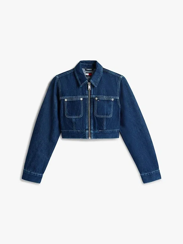 Tommy Jeans クロップドデニムジップジャケット Tommy Jeans クロップドデニムジップジャケット