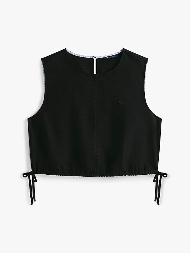 Tommy Jeans サイドタイ リネンブレンドトップス Tommy Jeans サイドタイ リネンブレンドトップス