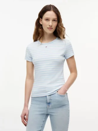 Tommy Jeans スリムストレッチリブTシャツ