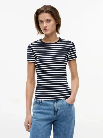 Tommy Jeans スリムストレッチリブTシャツ