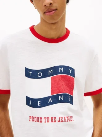 Tommy Jeans ウェービー・フラッグ・リンガーTシャツ