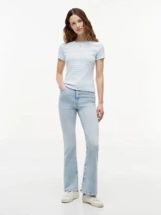 Tommy Jeans スリムストレッチリブTシャツ