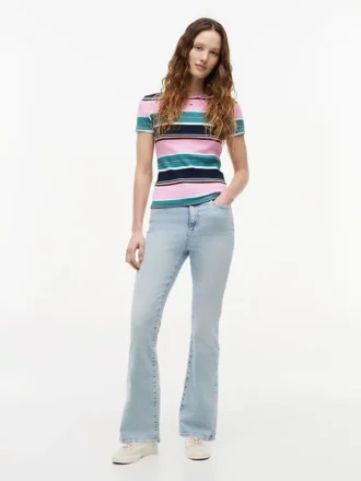 Tommy Jeans スリムストレッチリブTシャツ