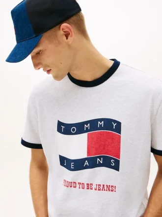 Tommy Jeans ウェイビー・フラッグ・リンガーTシャツ