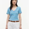 Vネック ストライプ フェイバリット Tシャツ