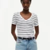 ストライプ Vネック フェイバリット Tシャツ