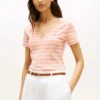 ストライプ Vネック フェイバリット Tシャツ