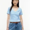ストライプ Vネック フェイバリット Tシャツ ストライプ Vネック フェイバリット Tシャツ