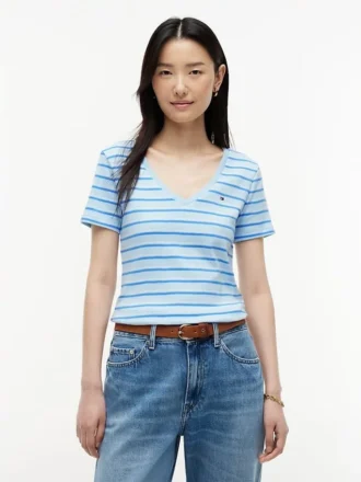 ストライプ Vネック フェイバリット Tシャツ