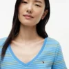 Vネック ストライプ フェイバリット Tシャツ
