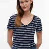 ストライプ Vネック フェイバリット Tシャツ ストライプ Vネック フェイバリット Tシャツ