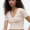 Vネック ストライプ フェイバリット Tシャツ Vネック ストライプ フェイバリット Tシャツ