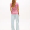 ストライプ柄Vネック「フェイバリット」Tシャツ