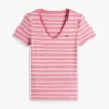 ストライプ柄Vネック「フェイバリット」Tシャツ