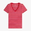 ストライプ柄Vネック「フェイバリット」Tシャツ